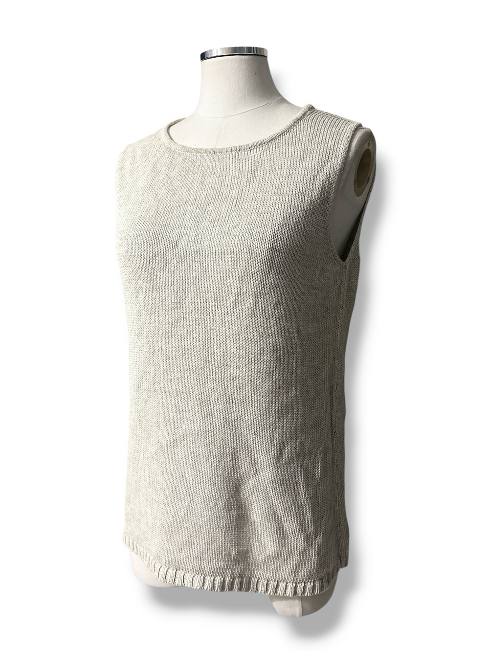 GAP FACTORY Grey Linen Blend Knit Scoop Neck Tank Size XL VINTAGE